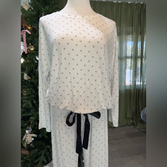 NWOT The White Company Jersey Floral Print Tie Hem Pyjama Set L - Picture 3 of 12